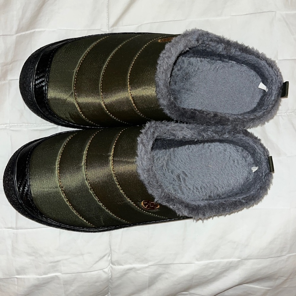 Olive green all weather camping/outdoor slippers